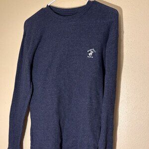 Polo blue long-sleeve ribbed shirt